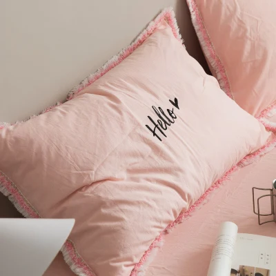 1pc hello Pink 1 1 шт. наволочка из потертого хлопка в скандинавском стиле с вышитыми кисточками и надписью Hello Beautif для пары наволочка для спальни декоративная наволочка - Цвет: 1pc hello Pink 1