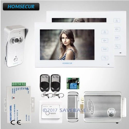 HOMSECUR 7 &quotпроводной Hands free видео и аудио умный дверной звонок с наружное