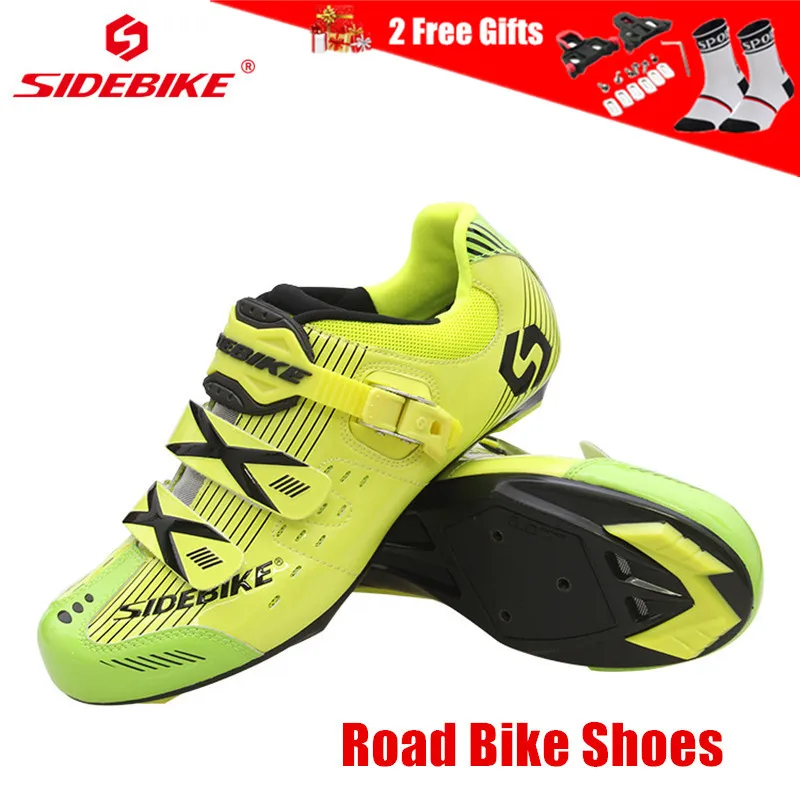 Road Bike Shoes SIDEBIKE самоблокирующийся микрофибра MTB обувь мужская велосипедная дорога горный велосипед обувь для велосипеда с высоким давлением нейлон подошва крюк петля - Цвет: Road Bike Shoes