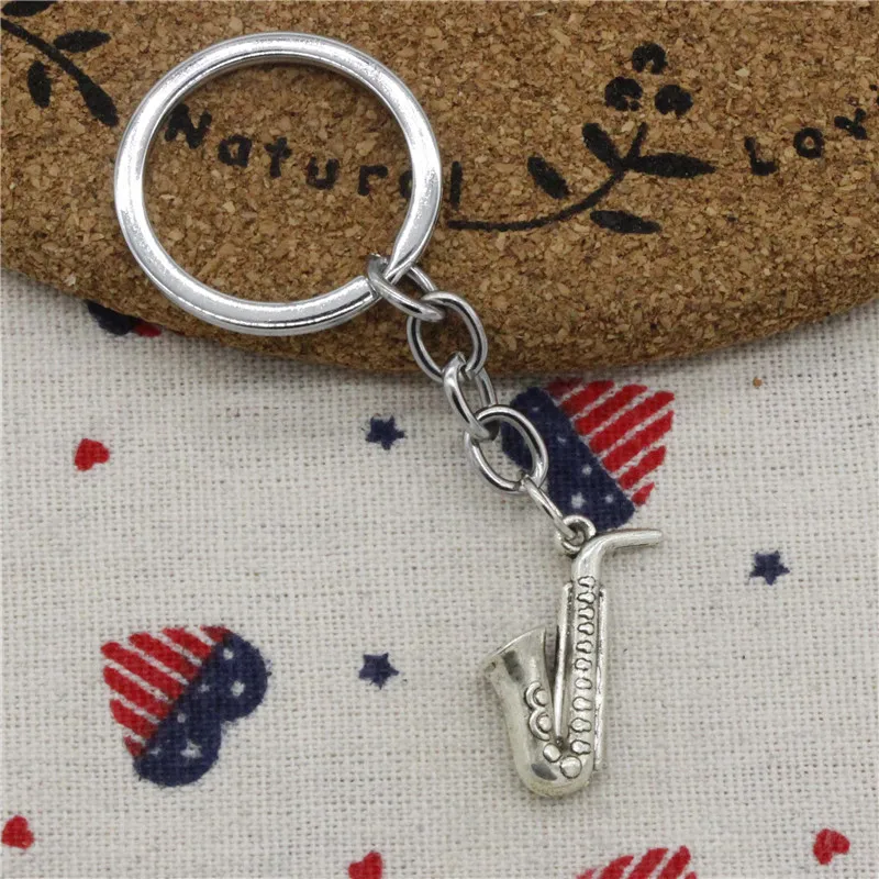 Новая мода духовой инструмент саксофон 26*21 мм кулон брелок DIY ювелирные изделия