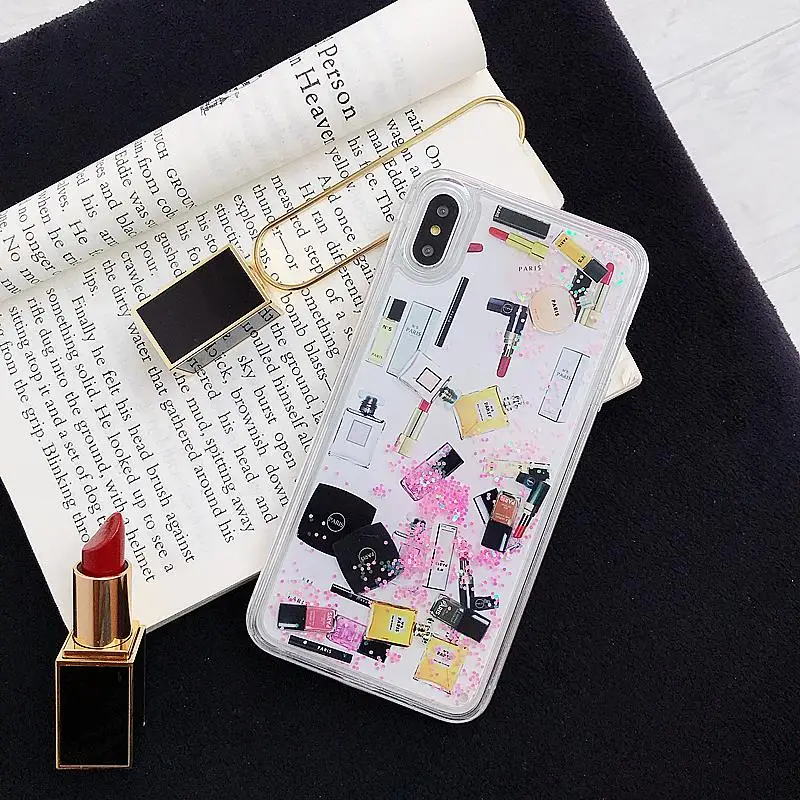 European and American style makeup cosmetics liquid soft shell for iphoneXSmax XR X 6S 7 8p quicksand mobile phone case |