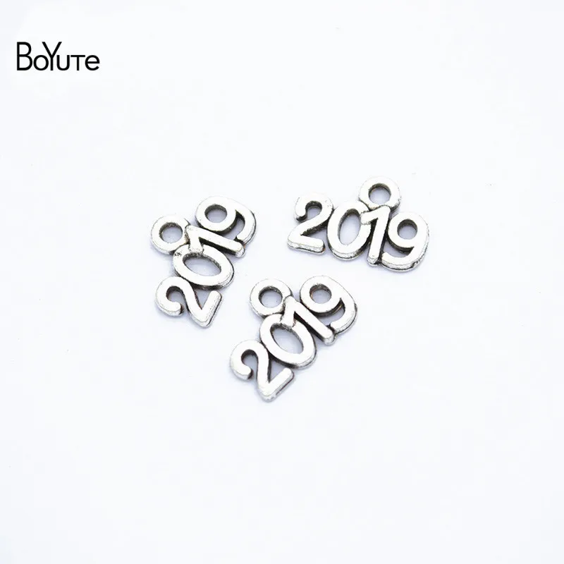 BoYuTe(100 шт./лот) металлический сплав 14*9 мм год сувенирные Подвески Diy ювелирные аксессуары 6 цветов