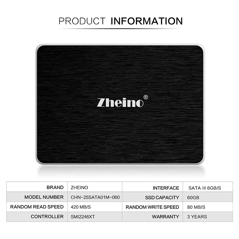 Zheino твердотельный накопитель SATA III 60 Гб (2D MLC не TLC) SATA3 2 5 дюйма Internal Solid дисков 7 мм