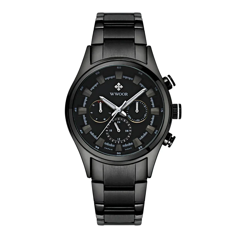 Часы WWOOR мужские наручные кварцевые роскошные брендовые водонепроницаемые