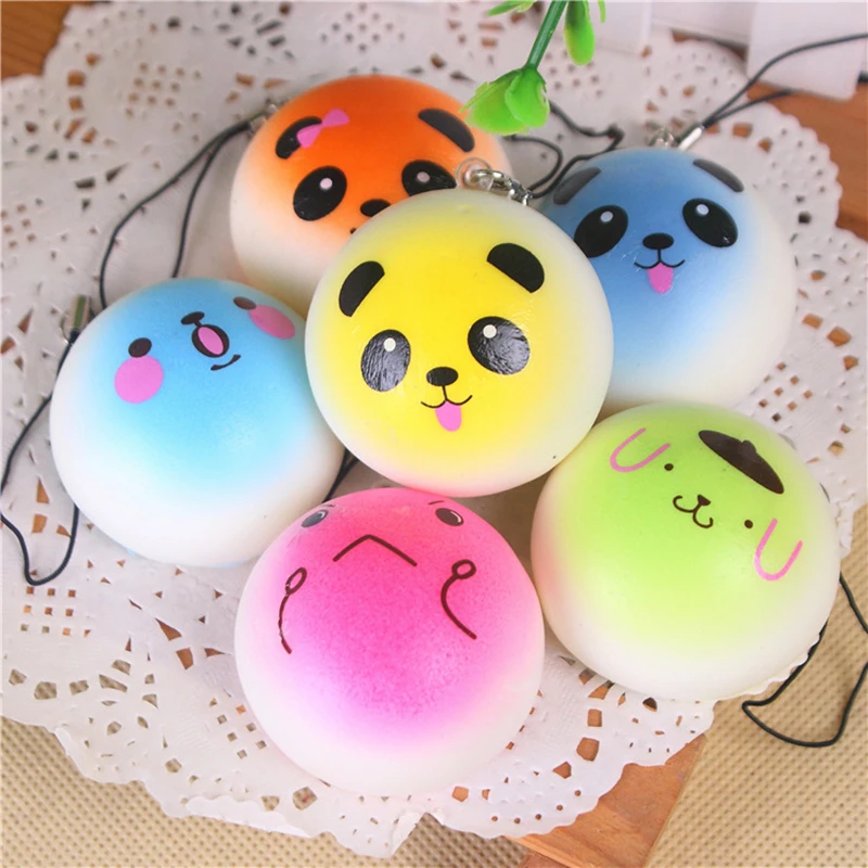 1pcs Random Delivery Cute Simulation Small Bread Smile Face Keychain Key Rings for Girls Boy Children Gift Can Be Toy Keychains | Украшения