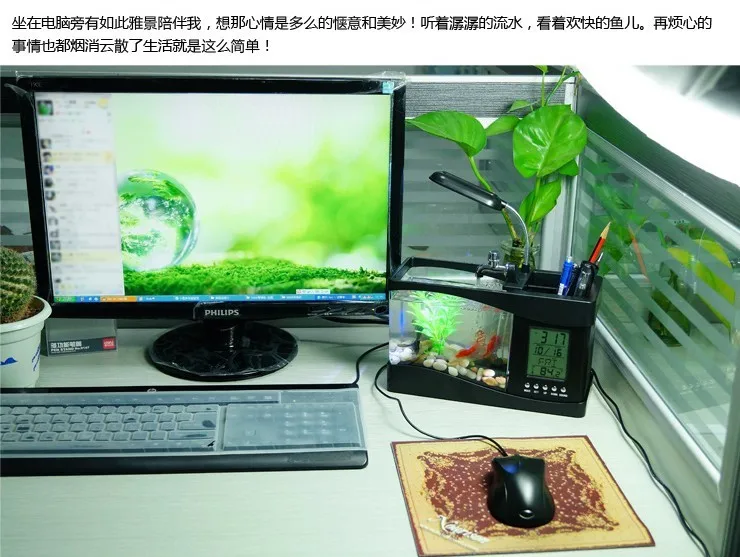 Поставка маленького аквариума электронный мини-аквариум USB мини-орнамент биотоп