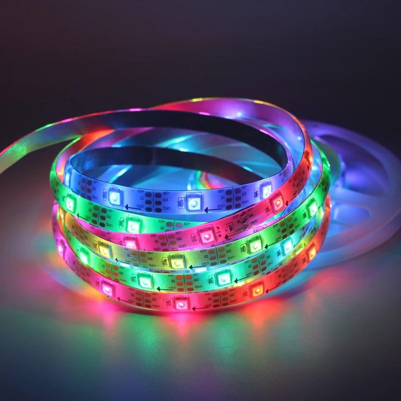 

Was2812B Ws2812 BUil-in 5050 RGB LED 30/60/144 Pixes programmable individual Addressableled strip ling tape lamp DC 5V color