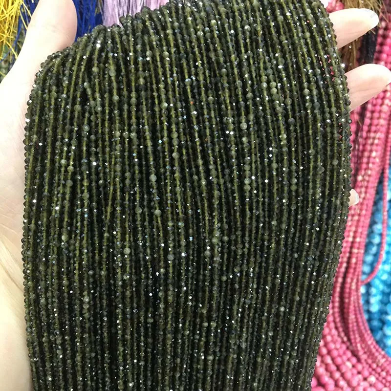 Gold Obsidian Маленькие бусины из натурального камня, бусины из натурального граната, апатит 2 мм, разделенные бусины для изготовления ювелирных изделий, ожерелье, браслет своими руками - Цвет: Gold Obsidian