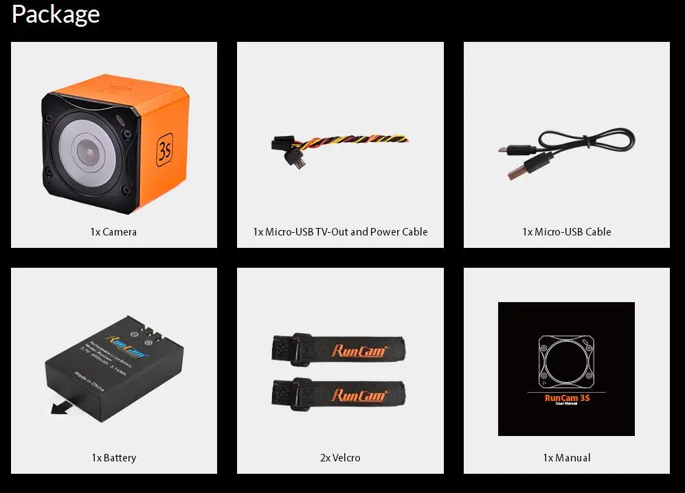 Новое поступление Runcam 3S Runcam3S NTSC/PAL переключаемый дизайн для соединения FPV с Wi Fi и