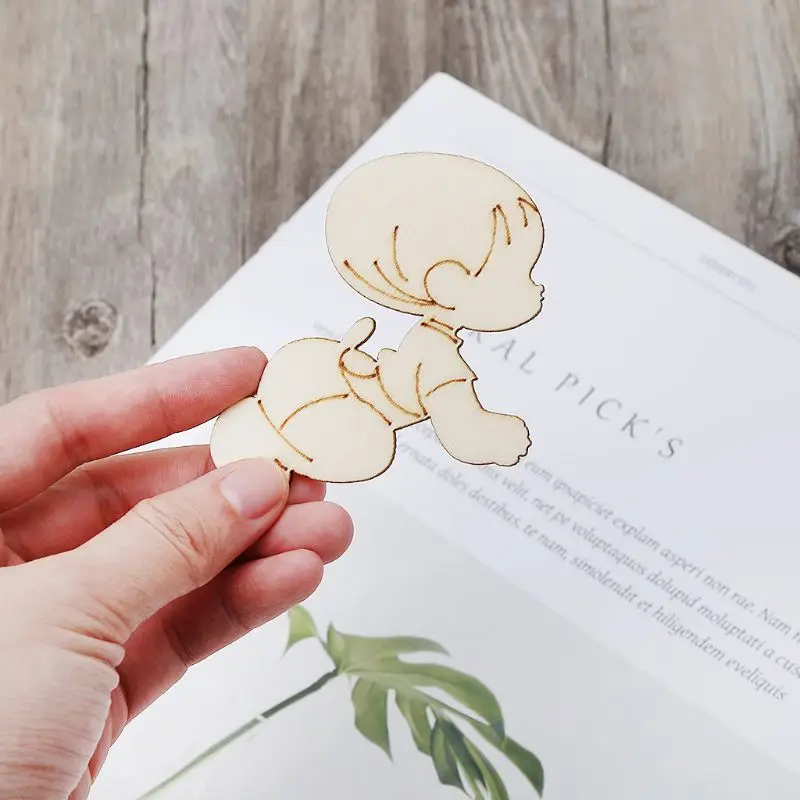 10 шт. лазерная резка деревянные украшения детская форма свадебное украшение