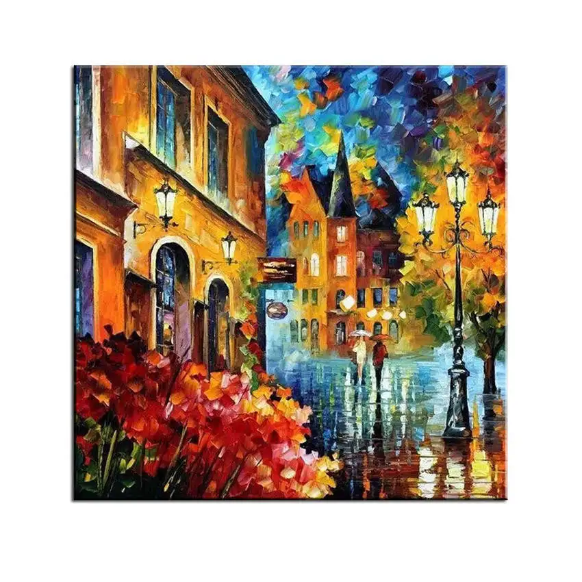 town painting 33 Diy живопись по номерам, картины по номерам, Настенная картина, поезд Цифровая живопись маслом - Цвет: town painting 33