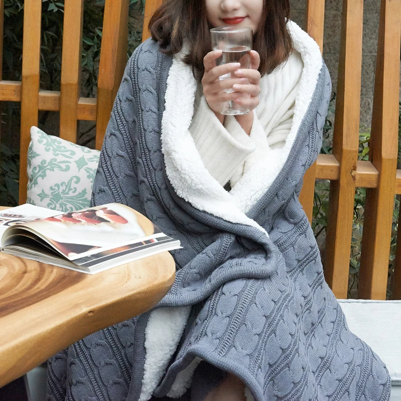 Lamb Blanket Thickened Knitted In Winter Single Slim Quilt Dormitory Air-conditioned For Office Nap | Дом и сад