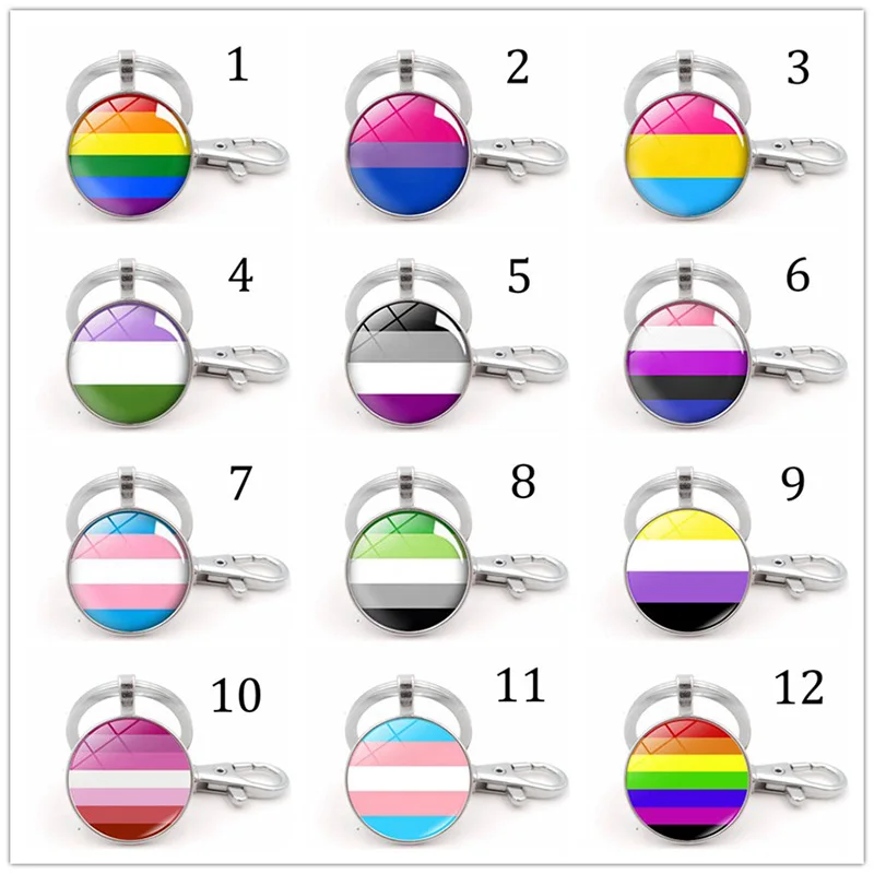 Gay Pride Радужный Флаг кабошон с фото стеклянный кулон брелок ЛГБТ ювелирные