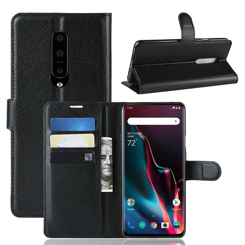 Роскошный кожаный флип чехол для OnePlus 7 Pro телефона кошелек с