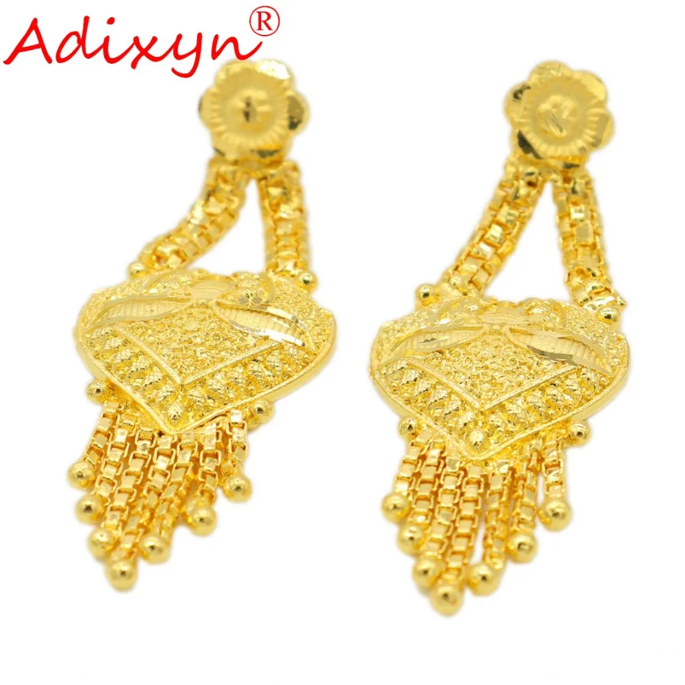 Золотое ожерелье/серьги Adixyn серьги для женщин/девушек комплект ювелирных