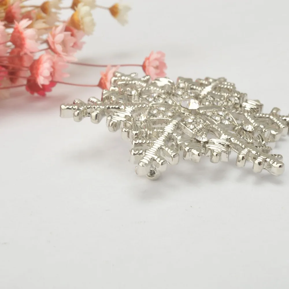 Женские броши Снежинка в стиле ретро стразы хрустальные белоснежная