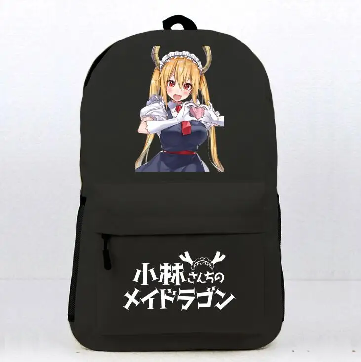 Японский стиль аниме Miss Kobayashi's Dragon Maid Kobayashi-san Chi no Maid Dragon милый женский мужской черный рюкзак школьные сумки