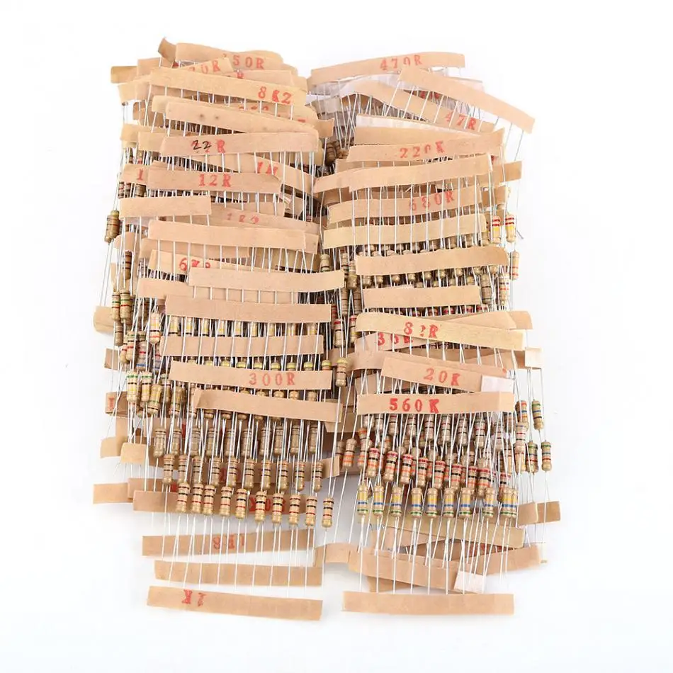 1000pcs Resistance Resistors 1/2W1-10M Metal Film Resistor Pack Assortment Electronic Components fonte de bancada | Инструменты