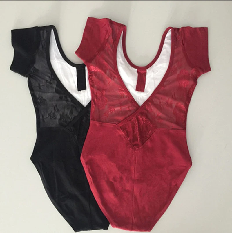 Балетное трико для женщин 2019 новый стиль хлопок короткий рукав кружево балет