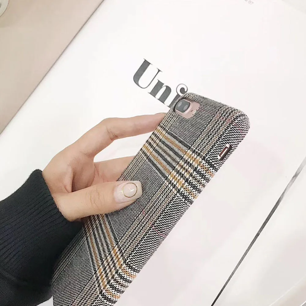 Тканевый сетчатый чехол для телефона Apple iPhone X XR 11 Pro XS Max 8 7 6S 6 Plus в клетку модные