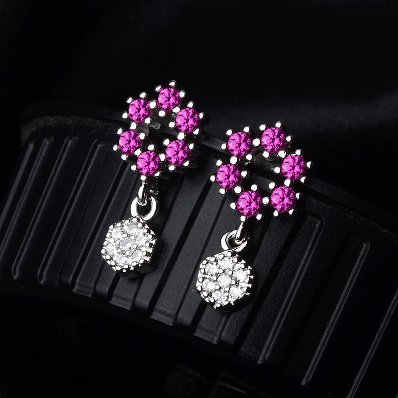 S925 silver zircon earrings, Silver pin earrings, Fashion Jewelry Stud Earrings,