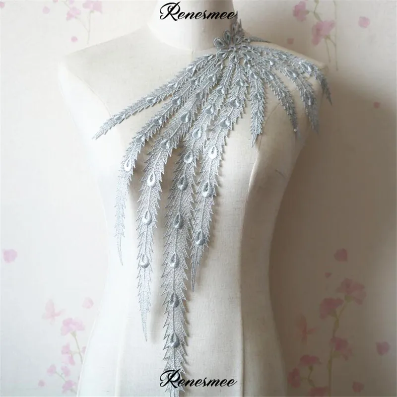 2Pcs Gold Silver Exquisite Thread Line Big Phoenix Lace Accessories Clothing Decoration Special Embroidery Patch | Дом и сад