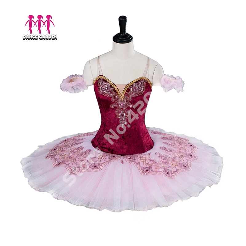 

Профессиональная балетная пачка для взрослых, розовая пачка для выступлений, бархатная балетная балетка для девочек, сценический костюм, б...