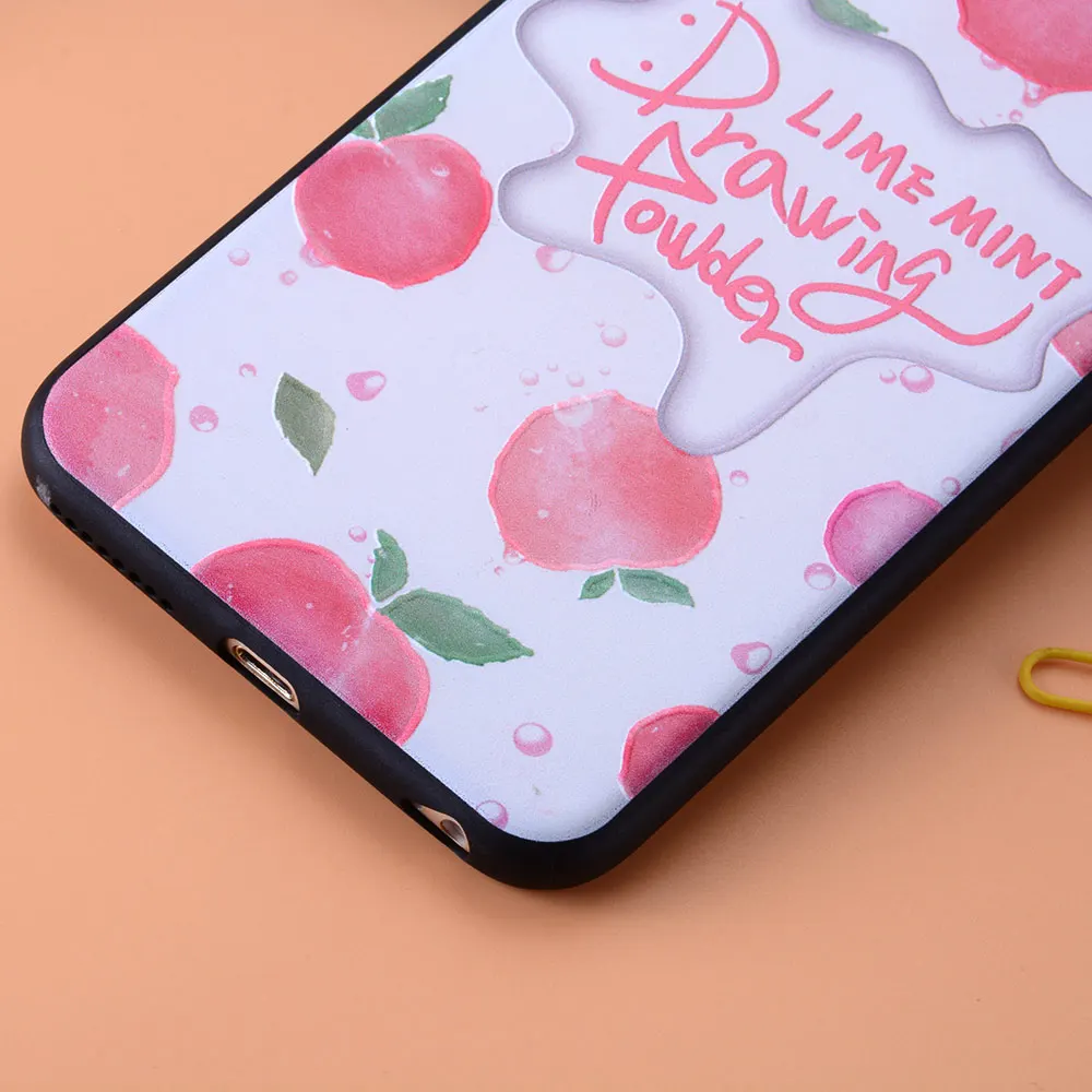 Дергаться розовый мультфильм свежие фрукты сочный персик чехол для Apple iPhone 6/6 S