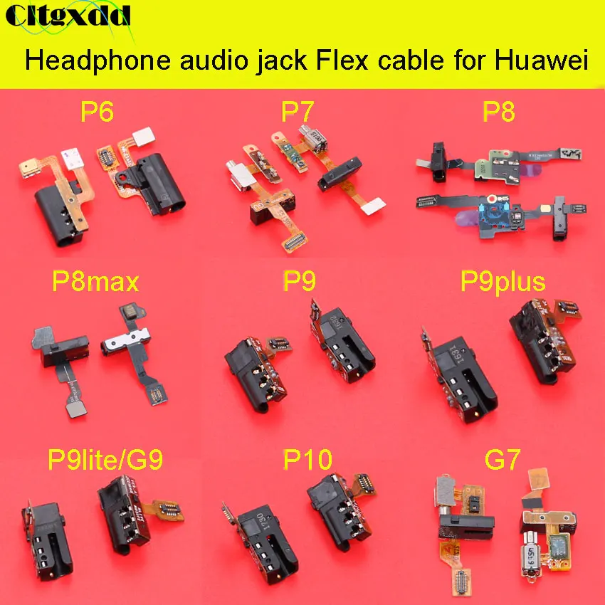 Новинка наушники cltgxdd аудиоразъем гибкий кабель для Huawei P6 P7 P8 P8max P9 P9plus G9/P9lite P10