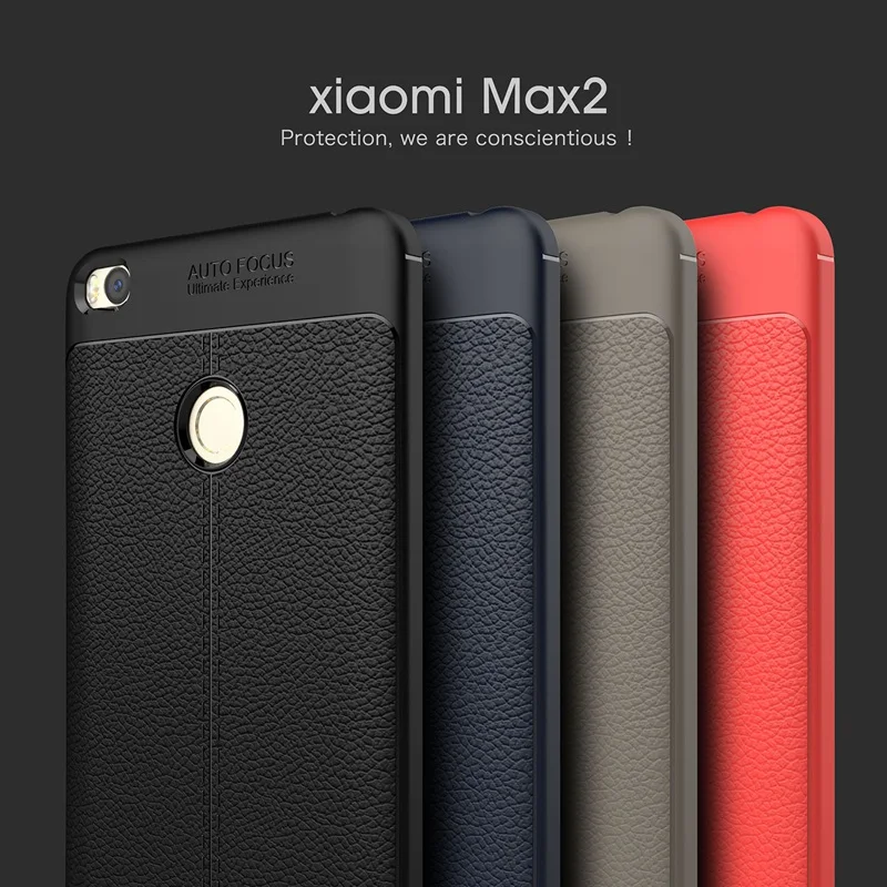 Reaoom чехол для телефона Xiaomi Mi Max 2 личи кожа Мягкая силиконовая задняя крышка mi max2