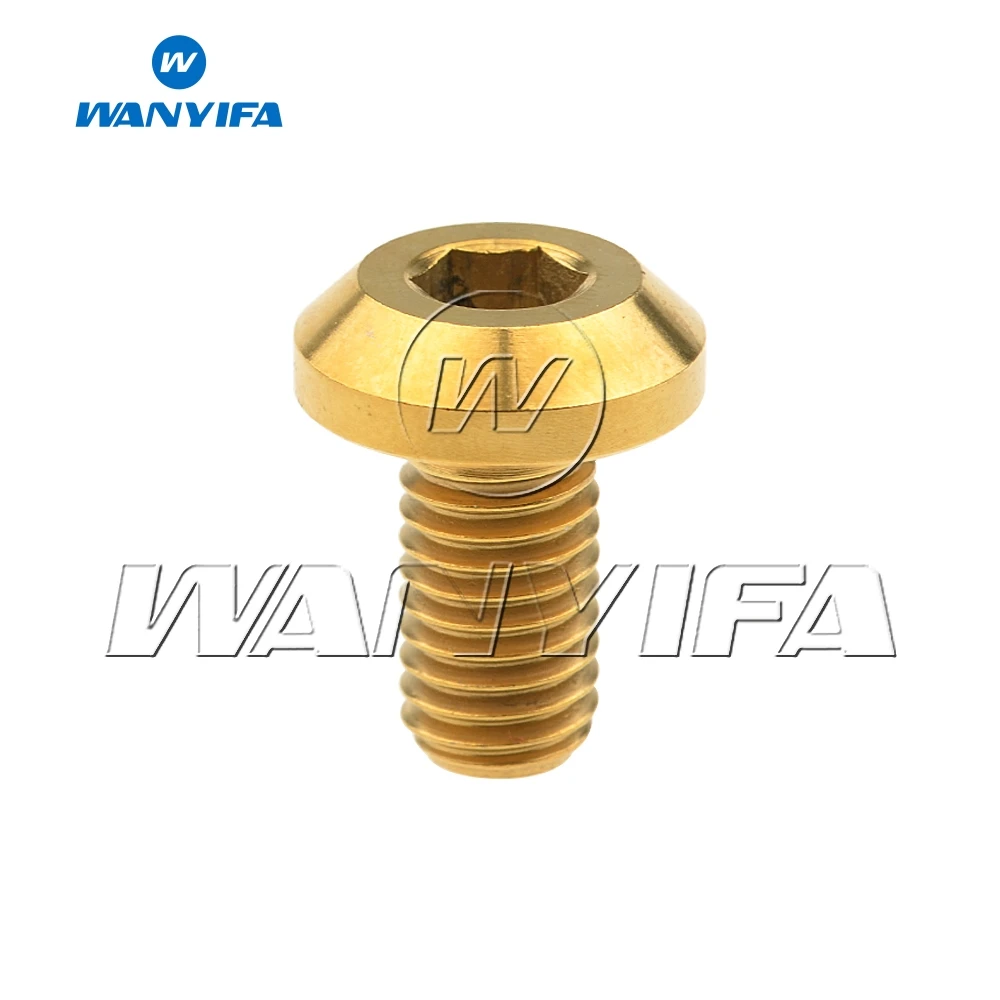 M6x30mm Golden M6 x 12 15 20 25 30 35 мм шестигранный ключ коническая головка Винт С Титановым болтом для велосипеда мотоцикла дисковый тормоз - Цвет: M6x30mm Golden