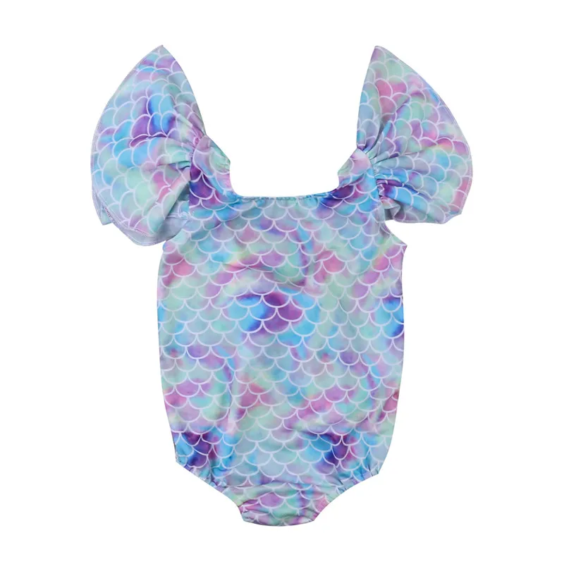 Summer Cute Newborn Infant Ruffles Mermaid Pattern Kids Baby Girl Rompers Jumpsuit | Детская одежда и обувь