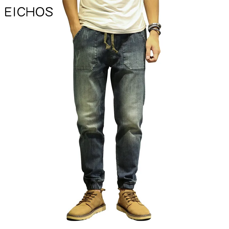 Мужские мешковатые джинсы EICHOS повседневные шаровары в стиле хип-хоп с эластичной