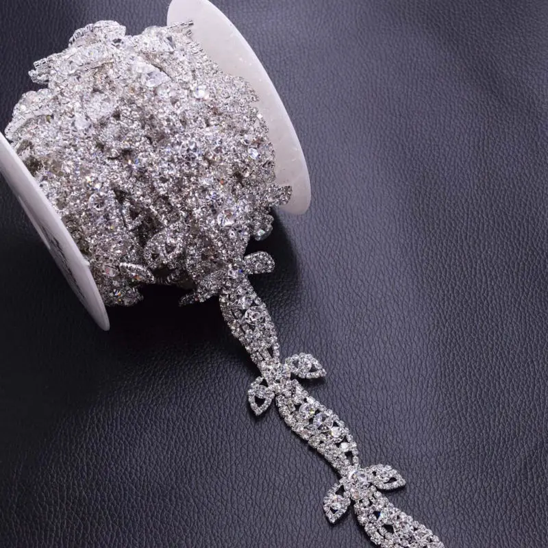 DIY 5 ярдов Лист ленты Швейные ремесла стразы s цепь Хрустальная стеклянная отделка