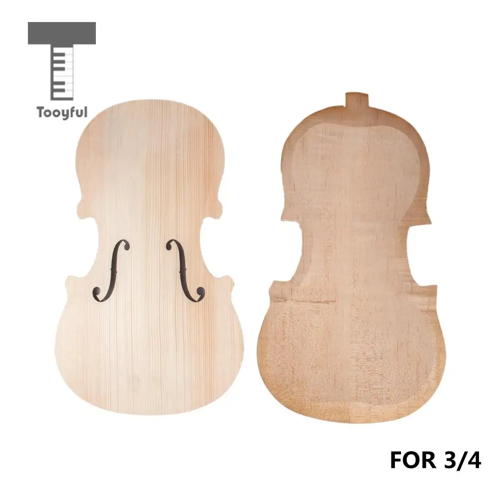 Tooyful 1 Set Unfinished Violins Fiddle Spruce Panel Plate+ Maple Backplate DIY Luthier Tools - Цвет: 3-4