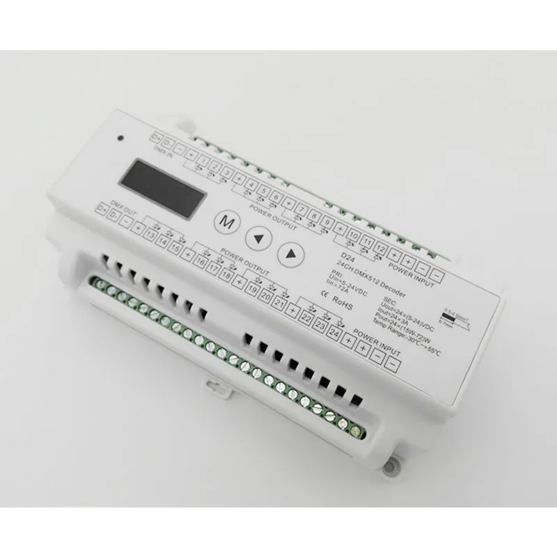 DMX512 24 канальный рельсовый тип постоянного напряжения декодер D24 DMX512|Драйвер