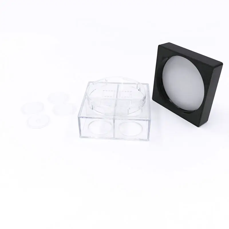 Пластиковая банка для пудры с ситечком пустой косметический контейнер черная