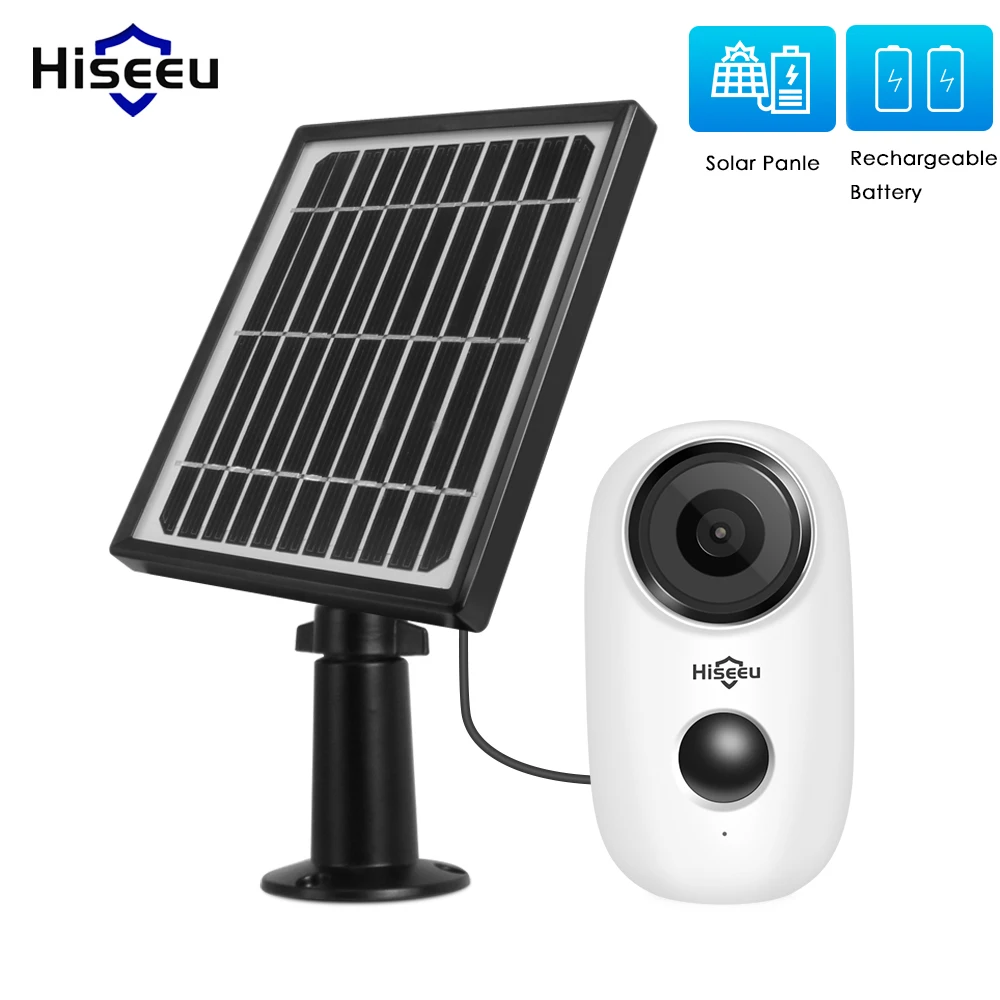 Hiseeu 1080P ip-камера с питанием от аккумулятора солнечной панелью защищающая