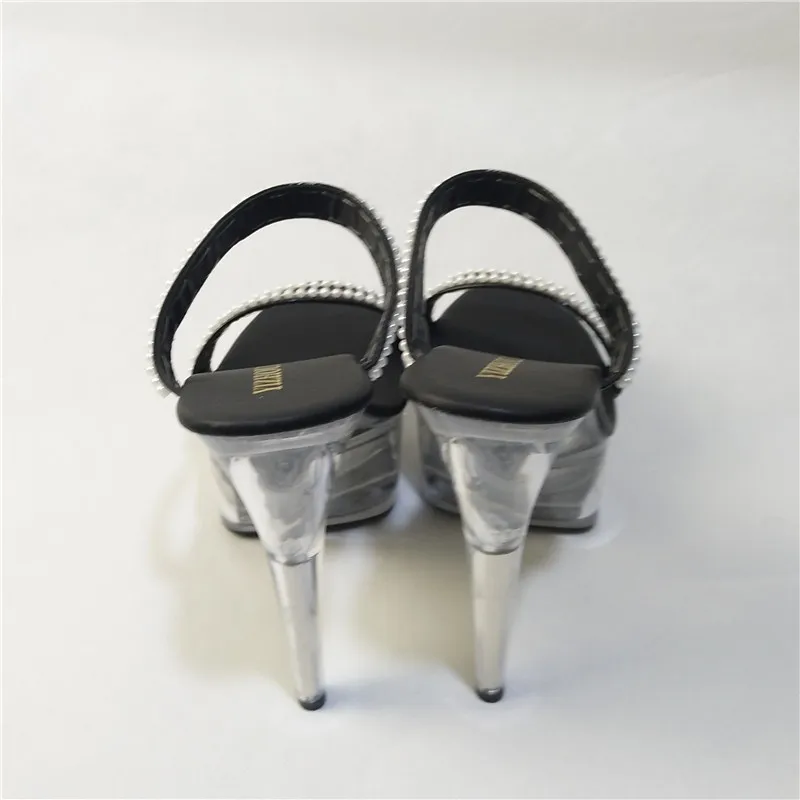 Шлепанцы из стекла Золушки Модные прозрачные сандалии на каблуке 15 см - купить по