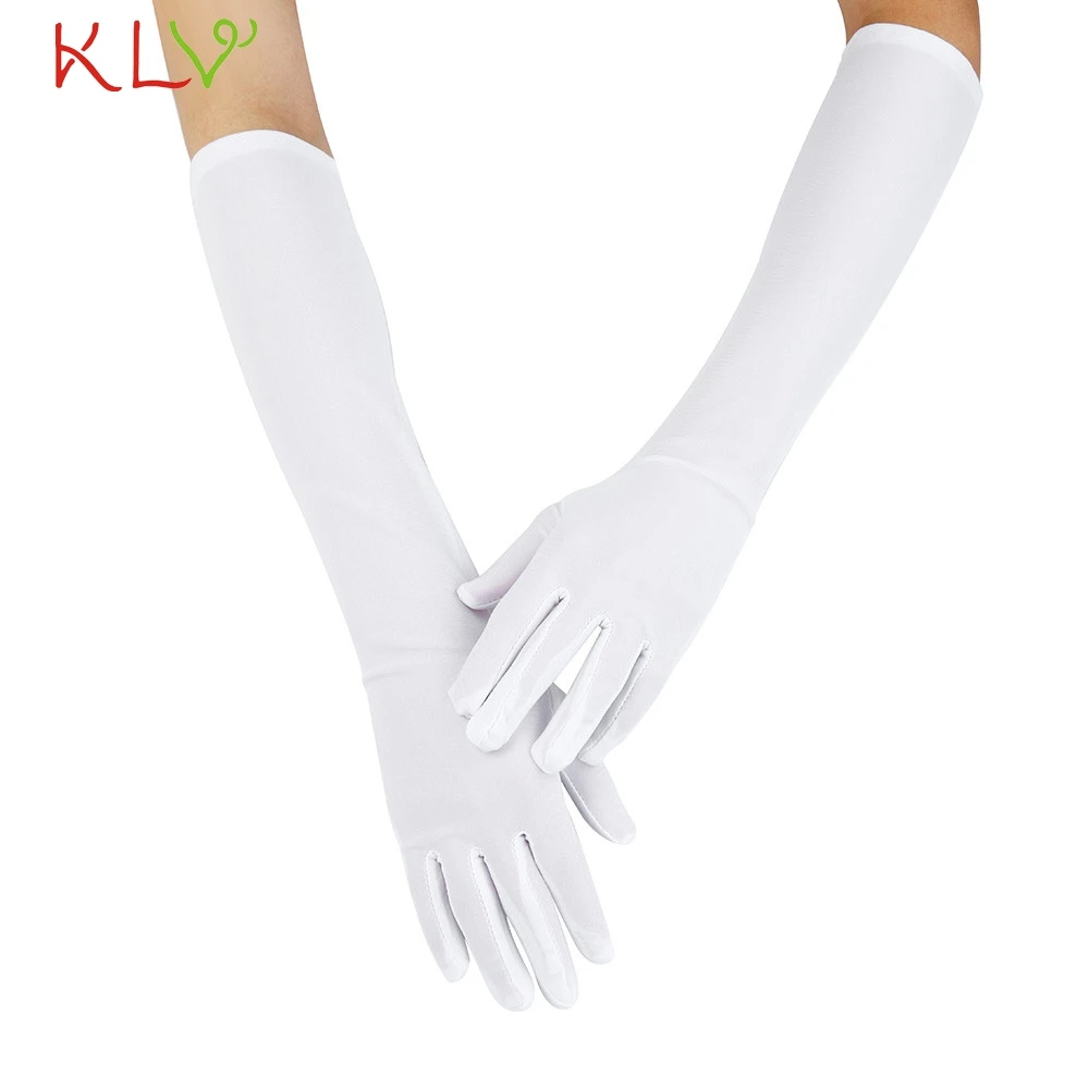 Перчатки женские и мужские зимние Сексуальные Вечерние черные белые атласные