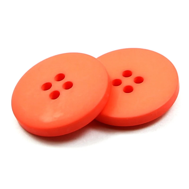 orange red Смола DIY 2 отверстия Кнопки многоцветный матовая Детская рубашка пальто швейная одежда аксессуар вышивка рукоделие пуговицы - Цвет: orange red