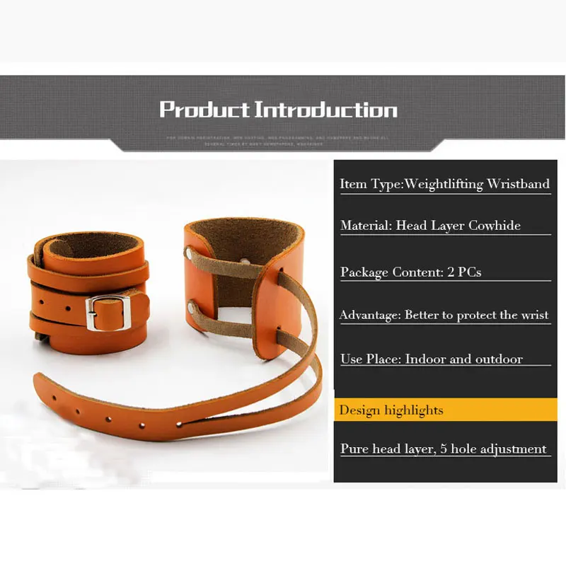 Фитнес браслет из воловьей кожи 2 шт.|wrist band gym|wrist wrapswrist support |