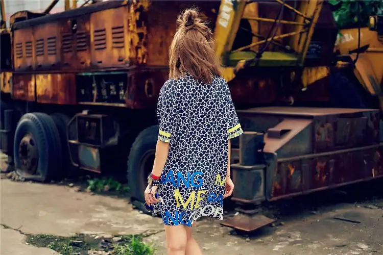 Летняя Блузка 2019 Новинка в стиле хип-хоп женская модная длинная футболка