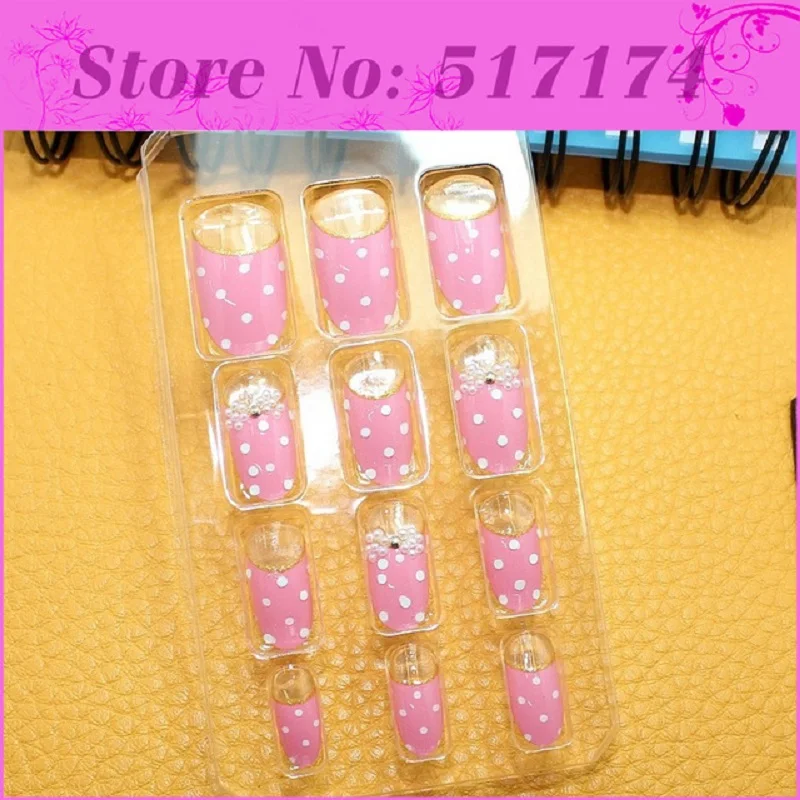 24 Шт./компл. Самоклеящиеся полуавтоматический Оформлены Накладные Ногти 3D