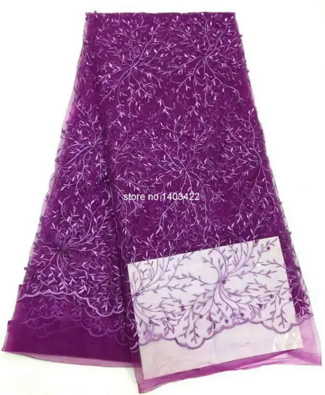 Latest African Lace Fabric Nigerian French High Quality Embroidered Tulle SH3616 | Дом и сад
