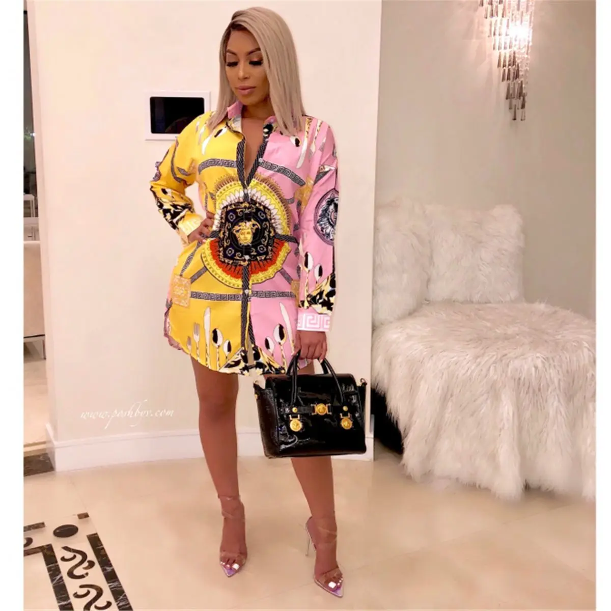 2019 Летний Новый стиль модный Африканский цифровой принт v образный вырез