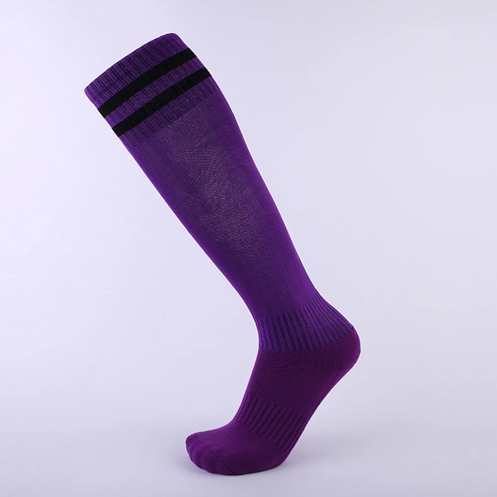 purple mix black Новые футбольные носки для бега и езды на велосипеде кемпинг баскетбольные Носки спортивные хлопковые чулки взрослые Гольфы тренировочные чулки - Цвет: purple mix black