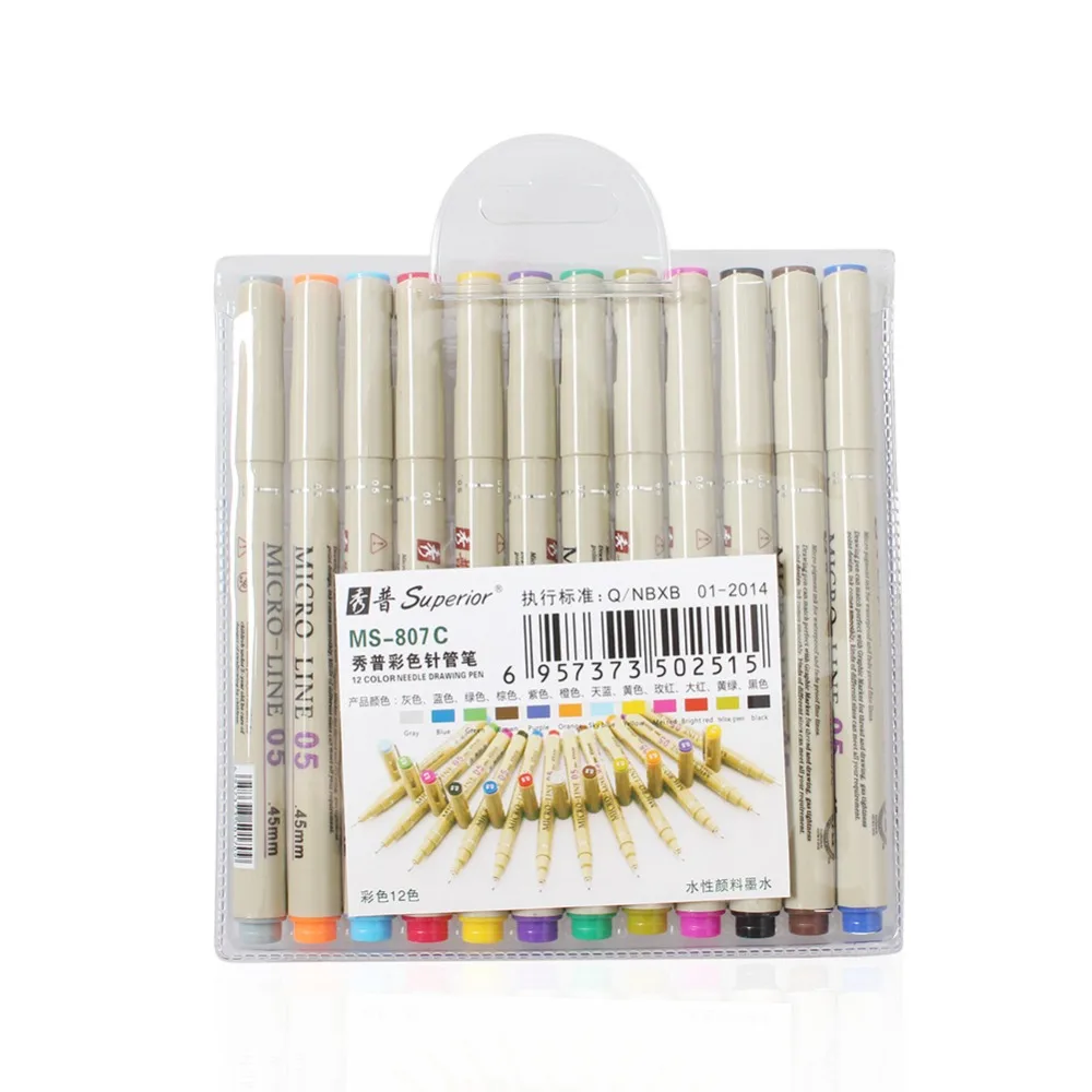 

10Pcs/Lot Pigma Micron Sketch Marker Pen Black Pigment Liner Neelde Drawing Pen For Drawing Sketching Writing Hook Art Pen