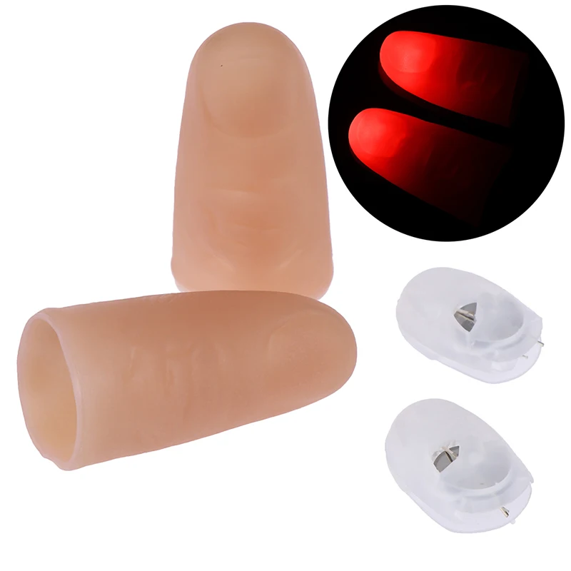 

1 Pair LED light luminous flashing fingers magic props glow toys children gifts