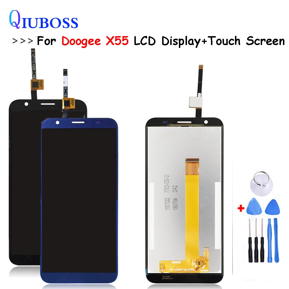 Синий/черный ЖК-дисплей для Doogee X55 + инструмент ремонта сенсорного экрана в сборе